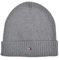Tommy Hilfiger Strickmütze Mütze Cotton Cashmere Beanie Baumwolle Kaschmir Grau One Size