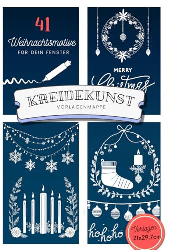 Kreidekunst: Kreidemarker Vorlagen für Weihnachten