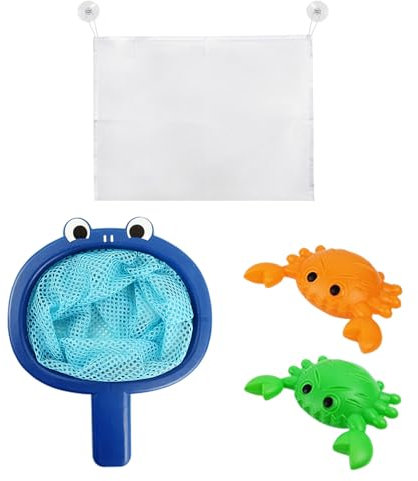 1 Ensemble De Jouets De Bain Pour Bébé, 1 Sac En Filet De Rangement, Ensemble De Jouets De Crabe En Filet De Pêche, Jouets Aquatiques Pour Enfants, Filet De Jouets De Bain