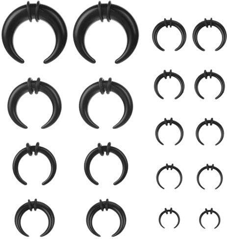 Tucnoeu 18pcs Septum Piercing Set Acryl Schwarz Septum Stretching Kit Nasenringe Septum Ringe für Damen und Herren
