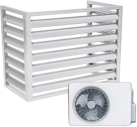 Dnowegas ondenser cover aluminum air conditioner fence heat pump cover air source heat pump cover air conditioner privacy fence White No Top L120*W70*H150(5P)