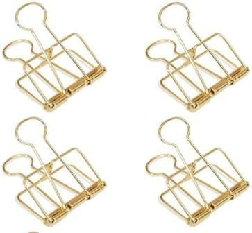 4Pcs Gold Hollow Out Long Tail Wire Binder Clips Paper Binder Clip Large Binder and Paper Clips Small in Size and Light in Weight, Clamps and Rings, Office Products (51mm)