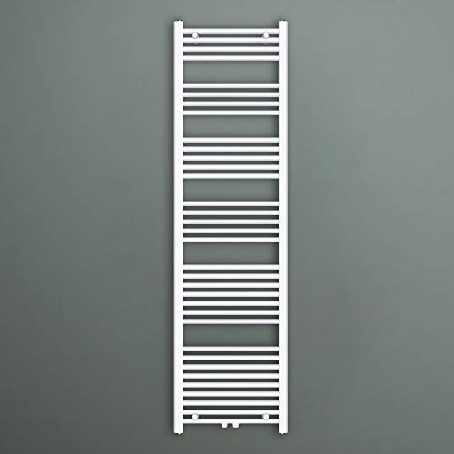 Mai & Mai Badheizkörper Handtuchheizkörper Badheizung Heizkörper bad 50x180cm Weiß Seitenanschluss & Mittelanschluss Handtuchtrockner Röhrenheizkörper
