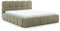 FURNISTAR Polsterbett Sofia 120x200 mit Bettkasten, Doppelbett mit Stauraum und Lattenrost, Boxspringbett-Optik, ohne Matratze, Bett - Taupe