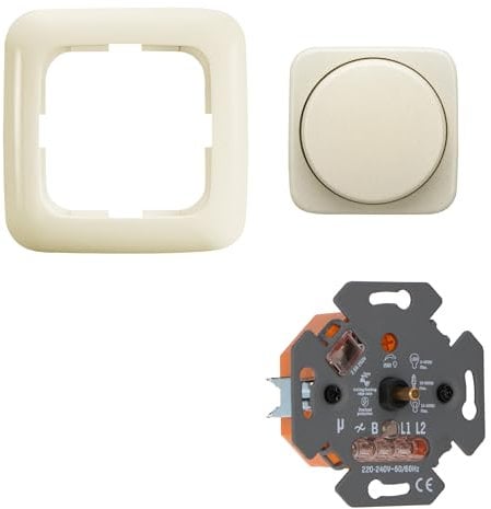 LED-Dimmer 3-250W als Komplettset mit BUSCH-DURO 2000 SI weiß