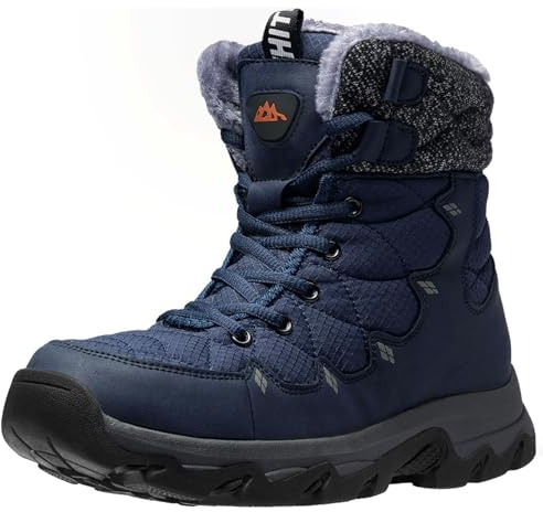 TRAILBLITZ Winter Snow Boots Men Lightweight Water Resistant Non Slip Outdoor Warm Durable Comfortable 7.1 IN Height Hiking Shoes (10.5 Men, Blue)