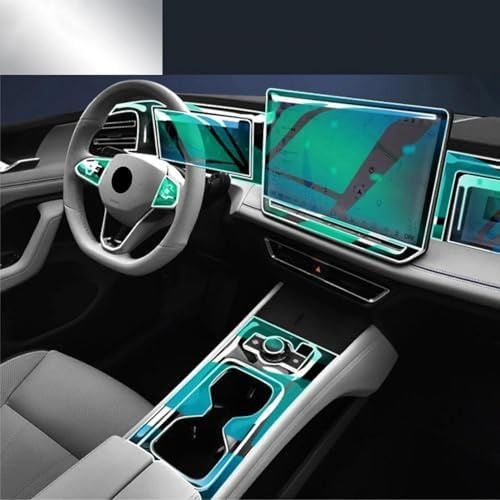 KUNQING Auto TPU Schutzfolie Klar Innen Mittelkonsole Getriebe Panel Anti-Kratzfolie Zubehör für Volkswagen Tiguan L Pro VW 2024 2025