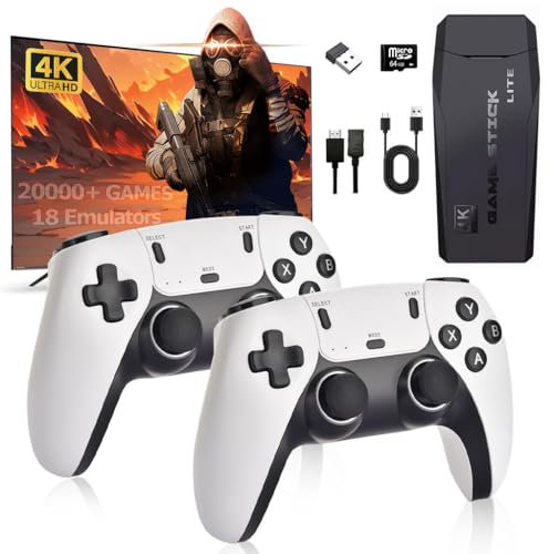 ​​Console de Jeux Rétro LAISHUNN - Retro Video Game Stick, Plug and Play, 18 émulateurs Classiques, Compatible 4K, Plus de 20 000 Jeux Inclus​