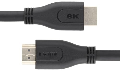 kenable HDMI Cable 2.1 Ultra High Speed Lead for LED/OLED TV 8K 60Hz 4K 120Hz 48Gbps HDR eARC VRR ALLM Gaming Home Cinema Gold Plated Connectors Black 2m