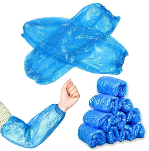 YUPZAR Lot de 50 Protège-Bras Étanches 40cm Manchons Jetables Imperméables pour Plâtre Pansement Tattoo Bain Douche Adulte Housse Protection Avant-Bras Médical Clinique Usage Professionnel