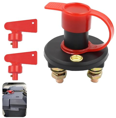 12V Interrupteur de Déconnexion de Batterie, Coupe Circuit, Isolateur de Batterie avec Clés pour Bateau, Voiture, Capacité Max 200A, Sécurité Électrique et Protection Contre la Décharge