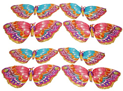 Haofy 3D-Schmetterlings-Folienballon, Bunter Aluminium-Folienballon mit Selbstdichtendem Ventil für Geburtstag, Hochzeit, Babyparty – Wiederverwendbare Party-Dekoration, Widersteht Deflation und