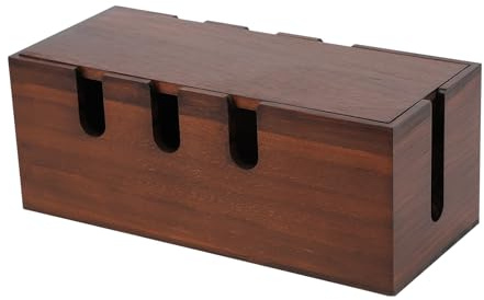 Kabelbox Groß aus Holz-Kabelmanagement Box für Steckdosenleisten - Kabel Organizer Verstecken Kabelsalat 12.2'' x 15.1'' x 4.7'' (Walnuss)