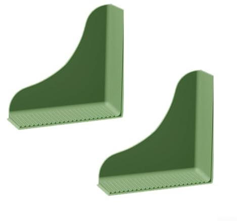 Lot de 2 protections de douche réutilisables en silicone avec ventouses puissantes, barrière d'angle de baignoire anti-fuite, pour nettoyer vert olive