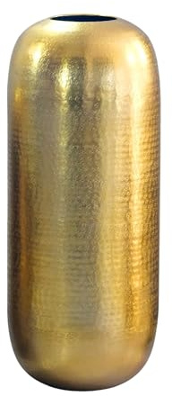 Wohnling Bodenvase Aluminium 60cm Gold - Dekovase groß - Standvase rund modern - Vase Metall für Blumen - Design XL Wohnzimmer Deko - Wohndeko Handmade