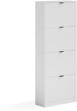 Vicco Schuhkipper Gizmo, Weiß, 59 x 146.6 cm | mit 4 Fächern