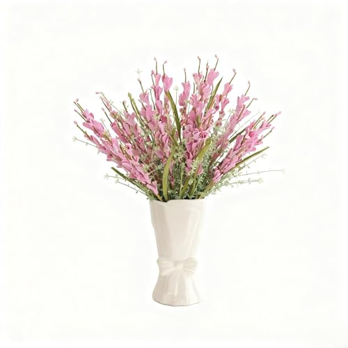 ZWEquipint Confezione da 8 fiori artificiali di gelsomino invernale, 55,9 cm, realistici, per bouquet da sposa, centrotavola e decorazioni per feste, in giallo, rosso, rosa, bianco (rosa)