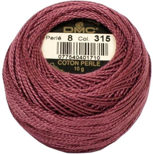 DMC 116 8-315 Pearl Cotton Thread Balls, Medium Dark Antique Mauve, Size 8