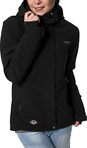 DEPROC-Active Unisex Winterjacke,Übergangsjacke DEPROC Montreal Lady Outdoorjacke Damen, Schwarz, 46 inches
