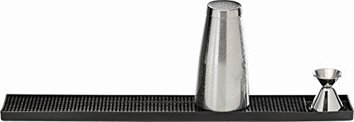 APS 93168 Barmatte, Abtropfmatte, mit Vertiefung, 60 x 8 cm, Höhe 1 cm, Kunststoff, schwarz