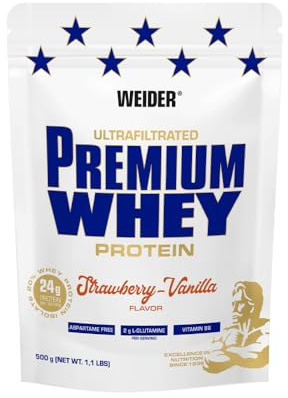 Weider Premium Whey Protein ( 2 x 500g = 1000 g), Erdbeere-Vanille