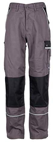 TMG® - Herren Bundhose/Cargohose mit Kniepolstertaschen - strapazierfähig - Grau (W42 R / EU58)
