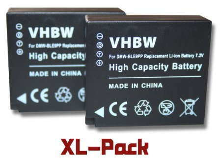 vhbw 2X Akku kompatibel mit Panasonic Lumix DMC-LX100S, DMC-LX100K, DMC-S6K, DMC-GX9, DMC-S6, DMC-TX1 Kamera (750 mAh, 7,2 V, Li-Ion)