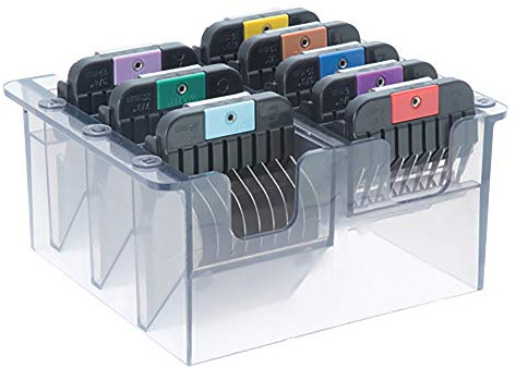 Wahl 1247-7440 Farbkodierte Edelstahl-Aufsteckkämme in Einer Aufbewahrungsbox3 mm, 6 mm, 10 mm, 13 mm, 16 mm, 19 mm, 22 mm, 25 mm