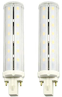 Luxvista 12W G24 Lampada di LED a 2 pin Bianco Caldo 3000K 24W CFL di ricambio24d-1, G24d-2, G24d-3 LED PLC a Lampadina (rimuovere/bypassare la zavorra) 2-pacco