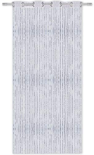 Arsvita Fadenvorhang Metallik-Optik mit Ösen, Türvorhang 140x250cm (Weiß)
