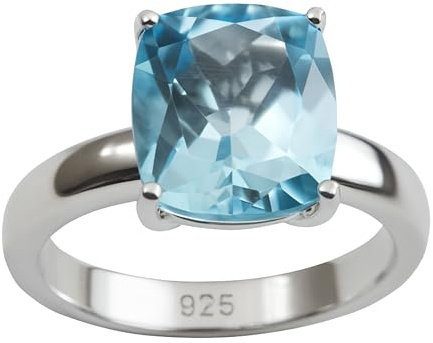 Blautopas Sterling Silber Ring