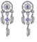 Aruie Ohrstecker 925 Sterling Silber Traumfänger lila Zirkon Rhombus Feder Hypoallergen Tropfen Ohrringe Schmuck für Mädchen Frauen