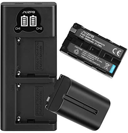JYJZPB 2x NP-F550 Battery and Charger Set Compatible with Sony NP-F970 NP-F750 NP-F770 NP-F960 NP-F550 NP-F530 NP-F570 CCD-SC55 TR516 TR716 TR818 TR910 TR917 Camera,Led Light,Monitor