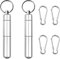 Juego de 2 soportes para palillos de dientes de aluminio con 4 llaveros,bolsillo de aleación portátil,resistente al agua,caja de metal para palillos de dientes y hebillas para viajes,picnic y camping