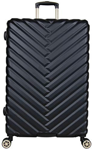 Kenneth Cole Reaction Women's Madison Square Hardside Chevron Expandable Luggage, Black, 2-Piece Set (20 & 28), Madison Square Hardside Chevron Expandable Luggage