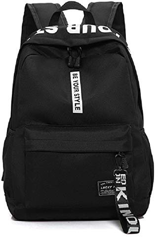 Asge Rucksack College School Rucksack Unisex Laptop-Rucksack Damen Teenager Mädche Schulrucksack Wasserdicht Camping Jungen Daypack (Schwarz A)