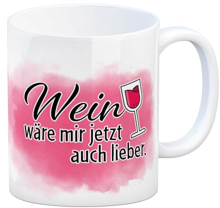 speecheese Wein wäre mir jetzt auch lieber - Kaffeebecher mit Weinglasmotiv