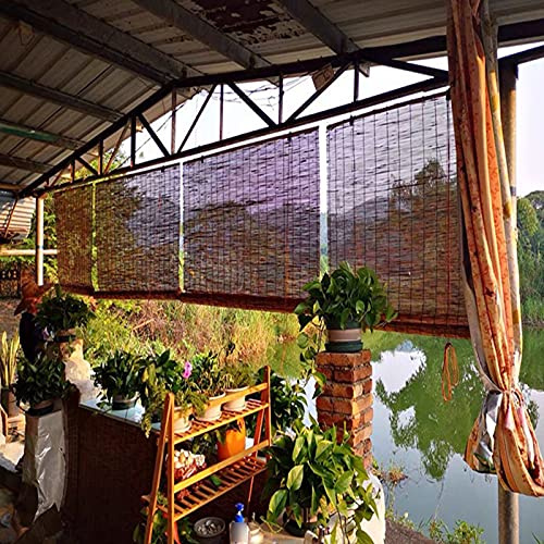 Zhaomi Easy Installation Reed Curtain for Outdoor,Retro Roman Blinds Louver Roller Window Shades,Roman Sun Shades Bamboo Shades,Retro Decorative Lifting Shutters (W100*H150cm/39 * 59?)