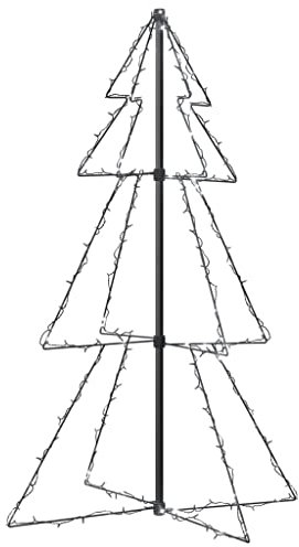 vidaXL Weihnachtsbaum Pyramide Christbaum Lichterbaum Leuchtbaum Weihnachtsdeko Weihnachtsbeleuchtung 160 LEDs Innen Außen 78x120cm