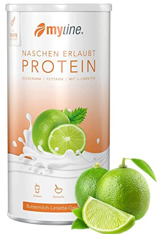 Myline Protein Shake Eiweißpulver viele Geschmacksrichtungen 400g (Buttermilch-Limette)