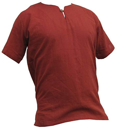 PANASIAM Shirt, 'K', 1button, Redbrown, L, Shortsleeve