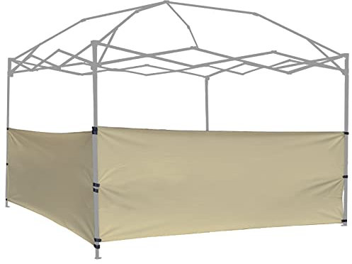 Zwei halbe Wände, 2 Stück halbe Seitenwand Sonnenwand Panel Wand für Pop-Up-Baldachin, Pavillon, Zelt, Unterstand, 25 x 25 cm, 2 vertikale Beine, nur beige halbe Wände