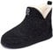GURGER Botas Casa Mujer Fieltro Altas Botas Zapatillas Casa Hombre Invierno Botines Pantuflas de Casa Estar Peluche Forro de Cálido Negro 40 41