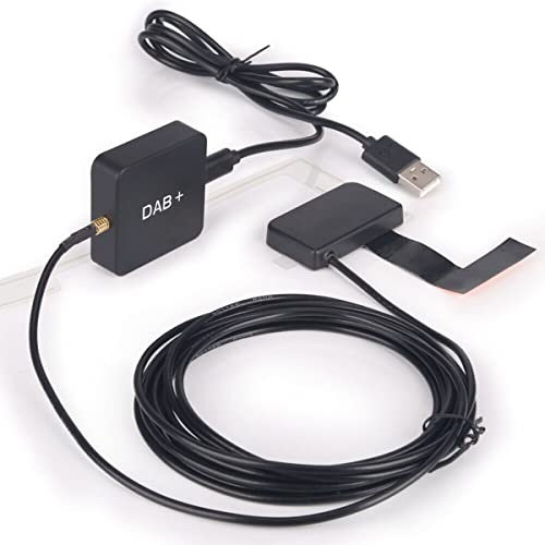 erisin DAB+ Empfänger mit Dual-DAB-Tuner DAB Plus Antenne DAB Radio Adapter für Android 9.0/10.0/11.0/12.0/13.0/14.0 oder höher Autoradios USB-Anschluss 3M MCX Verstärkte Antenne