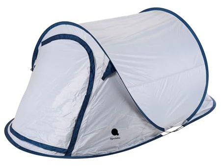 Pop Up Wurfzelt für 2-3 Personen in blau, grün oder Silber - Trekking und Camping Sofortzelt - Automatisches Sofortzelt Einhandzelt Zelt inklusive Heringe + Spannseile wasserdicht