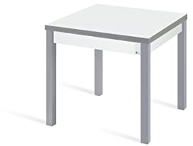 Portus| Mesa de Cocina Extensible Libro 65x65(130) Blanco