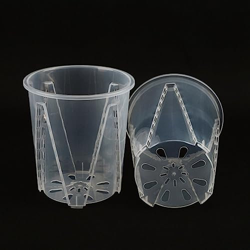 Vaso per orchidee in plastica trasparente con fori, 14 cm, per piante grasse