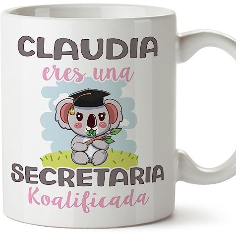 MUGFFINS Tazas Personalizadas para SECRETARIA - En Español - Koalificados Personalizados - 11 oz / 330 ml - Regalo Personalizable original y divertido