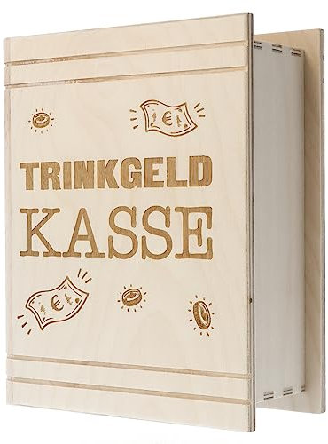 Spruchreif | Spardose in Buchform mit Gravur | Holz-Spardose mit Gravur | Geldgeschenk | Buch-Spardose | Sparbüchse | Kaffeekassa | Trinkgeld Spardose | „Trinkgeldkasse“