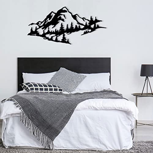 Wanddeko Metall, Berg Wand Deko Bilder, Moderne Metall Wandbilder, Schlafzimmer Deko, Bilder Wohnzimmer & schlafzimmer, Aesthetic Wandbild Metall für Schlafzimmer Wohnzimmer Büro (B)